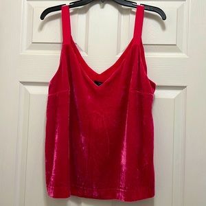 JCrew BEAUTIFUL Fuchsia Velvet Strappy V-Neck Cami
